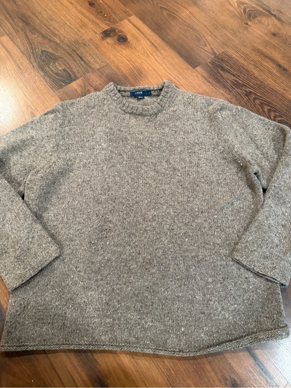 J. Crew women's Vintage 100% Lambswool crewneck sweater tan Sz L